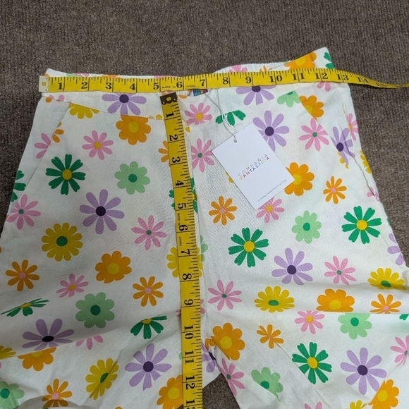 Compania Fantastica (XS) 60's Floral Pants Colorful Spring Summer  NWT - Picture 7 of 8